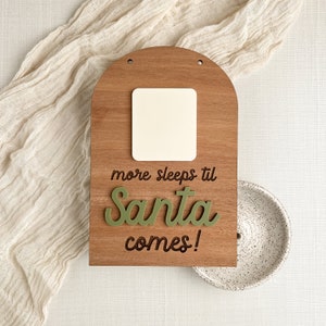 Santa Countdown Sleeps Til Santa Sign SVG File for Glowforge Laser Cutter Dry Erase