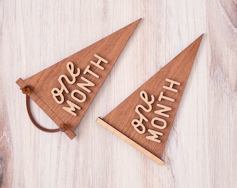 Pennant Milestone Rounds Signs File Laser Cut File para Glowforge SVG