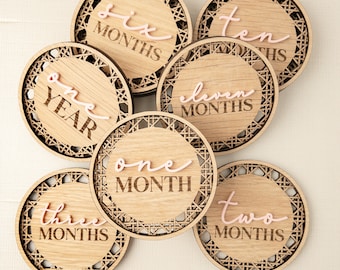 Rattan Cane Milestone Rondas Archivo Archivo de corte láser para Glowforge SVG