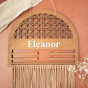 Porte-nœud de canne en rotin Nursery Sign Wall Hanging File Laser Cut File pour Glowforge SVG