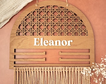 Ratán Cane Bow Holder Nursery Sign Wall Hanging File Laser Cut File para Glowforge SVG