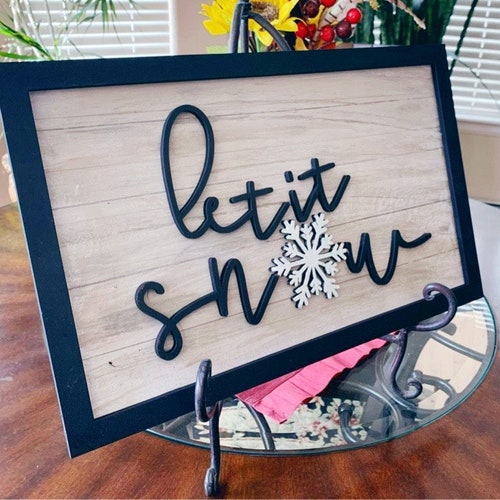 Let It Snow Sign Digital File for Laser Cutter SVG Etsy