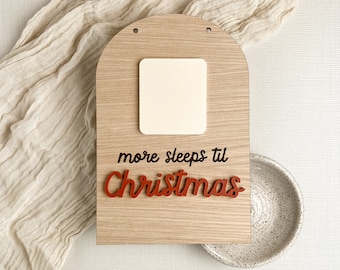 Christmas Countdown Sleeps Til Christmas Sign SVG File for Glowforge Laser Cutter Dry Erase