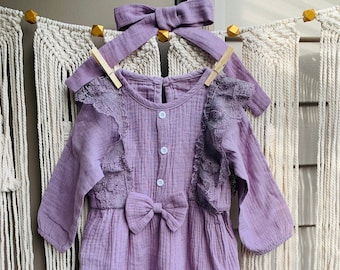 Baby clothes 100% Cotton Muslin Jumpsuits for girls