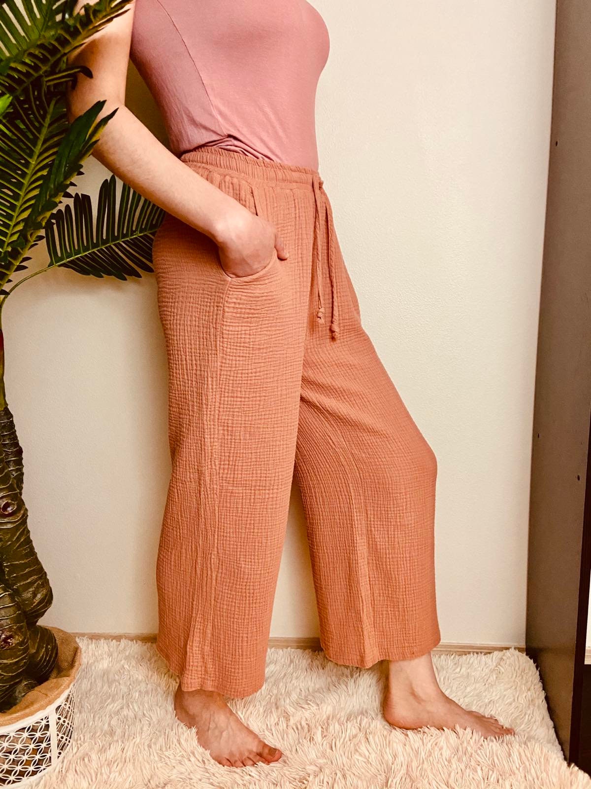 SUMMER ESSENTIAL COTTON GAUZE PANT – Flying Flamingos