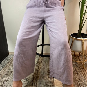 Muslin Capri pants for women, cotton, gauze image 4