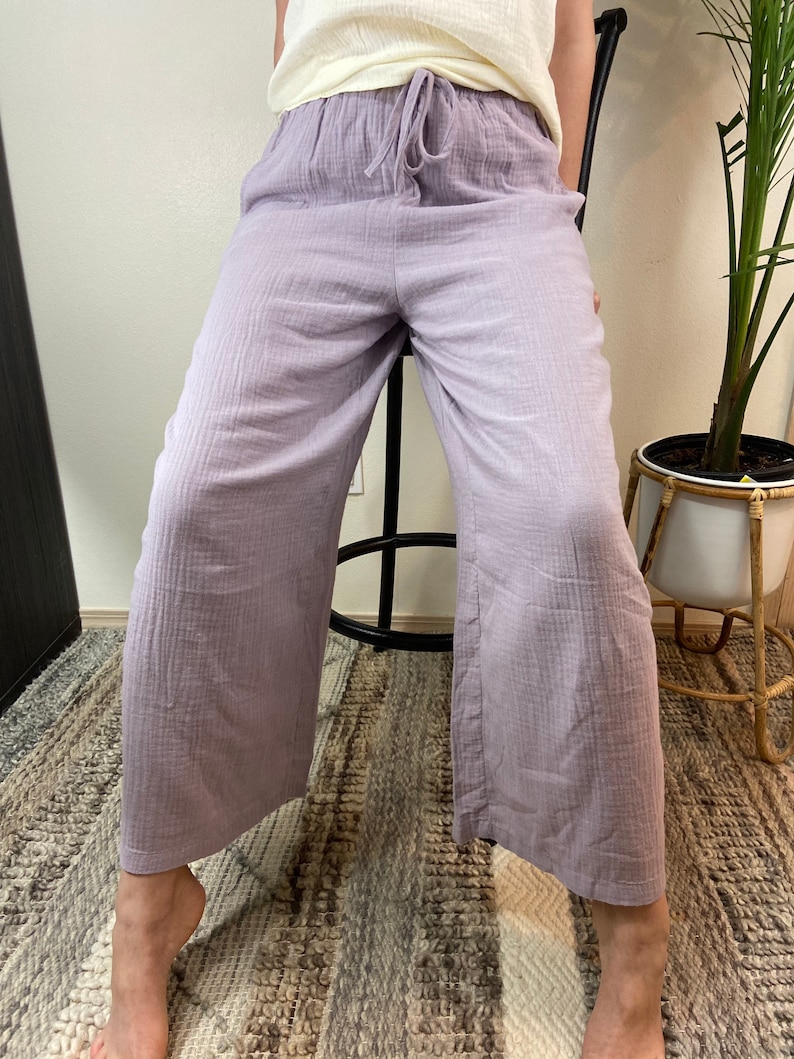 Muslin Capri pants for women, cotton, gauze image 4