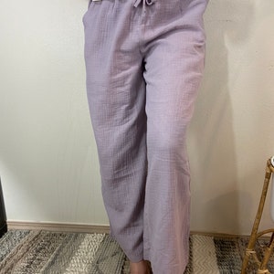 Muslin Capri pants for women, cotton, gauze image 2