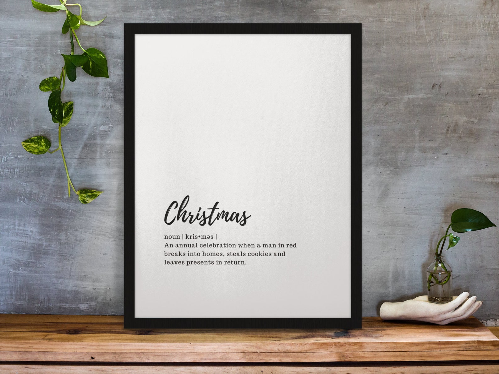Christmas definition wall art printable instant download Etsy
