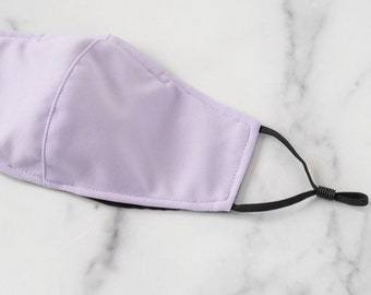 Lilac Face Mask, Replaceable Nose Wire, Double Layer with Filter Pocket, Reversible, Washable, Elastic Band, FREE Shipping, Mommi Made!