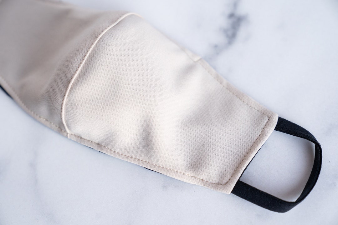 Ivory Face Mask, Replaceable Nose Wire, Double Layer With Filter Pocket, Reversible, Washable