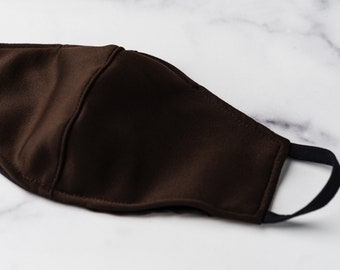 Brown Face Mask, Replaceable Nose Wire, Double Layer with Filter Pocket, Reversible, Washable, Elastic Band, FREE Shipping, Mommi Made!