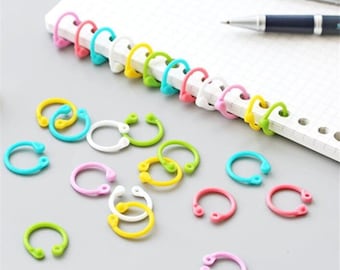 Document Stack and Swatches Organization School Home 6 Colors or Office Use 144 Pieces Plastic Loose Leaf Rings Multi-Color Binder Rings Plastic Book Rings Flexible for Cards