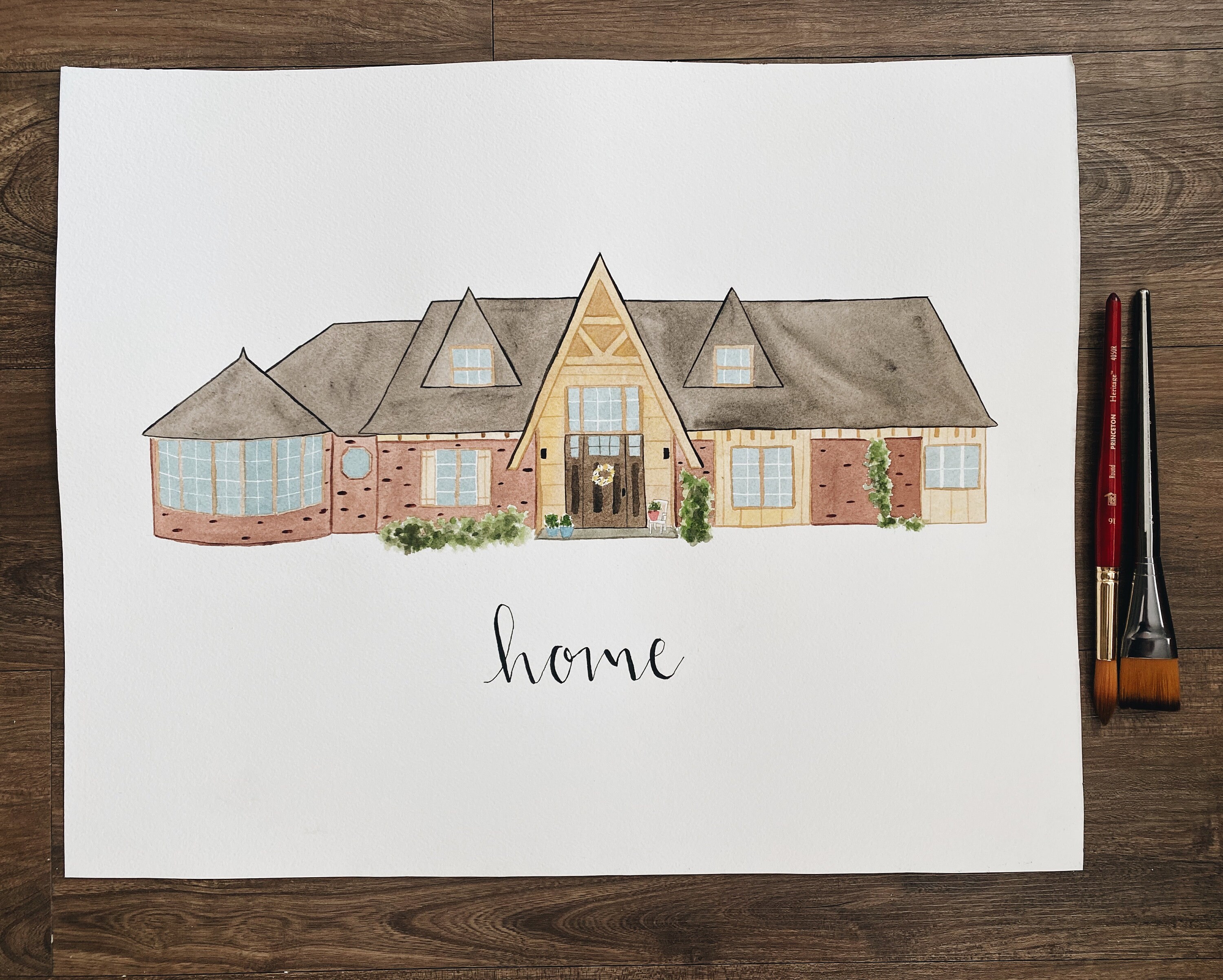 Custom Watercolor House Painting Etsy