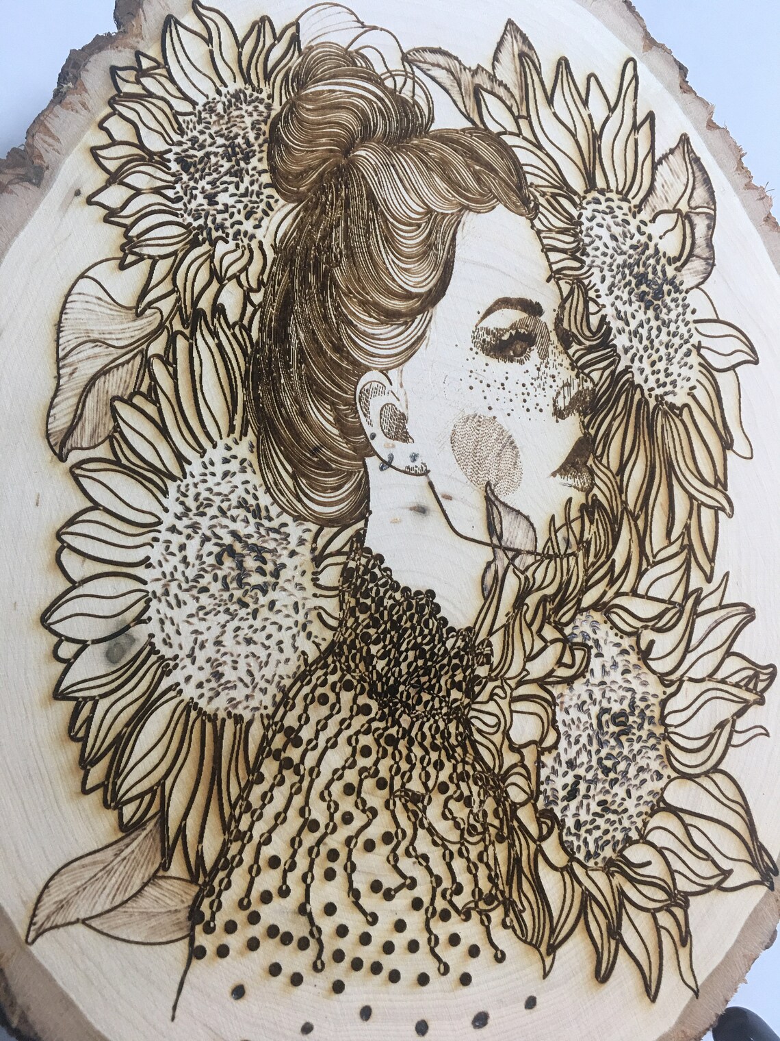 Flower Girl Wood Burning Etsy