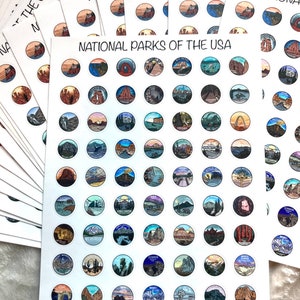 National Park Stickers National park Sheet 63 National Parks Small National Parks Passport USA National Parks Sticker sticker pack.
