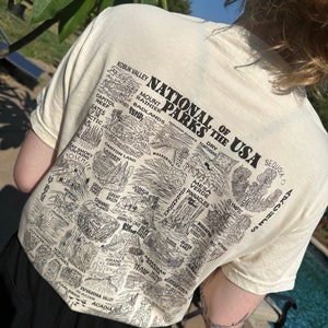 National Parks USA Map Shirt, Comfort Colors Unisex Tee