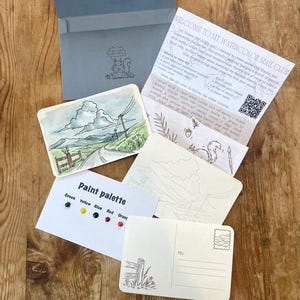 Månatlig akvarell Mail Club Naturinspirerad målarsats Prenumerationsbox Nybörjarmålarsats DIY-pyssel Gåva