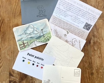 Monthly Watercolor Mail Club Nature Inspired Painting Kit Subscription Box Beginner Painting Kit DIY Craft Gift