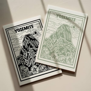 Yosemite National Park Art Print Vintage Retro Art Print Nature Landscape Travel Wall Art Poster California National Park Art Print.