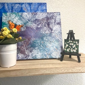 Peinture acrylique originale, peinture de fleurs, peinture florale. Mini peinture acrylique, art de fleurs sauvages. Peinture miniature. image 2