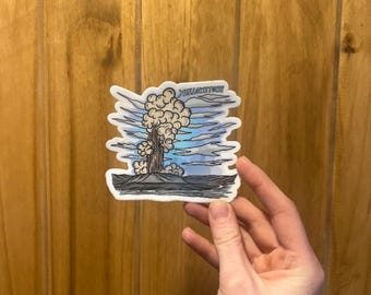 Yellowstone National Park Vinyl Sticker, Waterproof Nature Decal