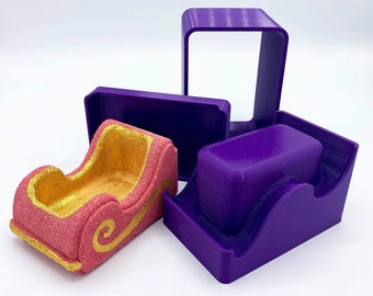 Santa's Sleigh Bath Bomb Mold | Christmas Sleigh | Present Mold