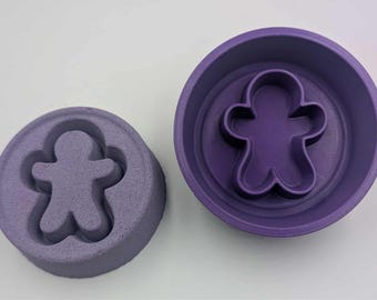 Gingerbread Man Bath Dalgona Hybrid Bath Bomb Mold