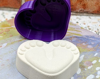 Baby foot Heart Hybrid Bath Bomb Mold