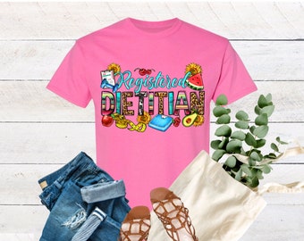 Registered Dietitian Shirt, RD shirt, patterned registered dietitian