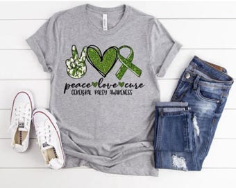 Camiseta Paz Amor Cura Paralisia Cerebral
