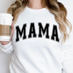 MAMA Varsity Font Puff Print Shirt