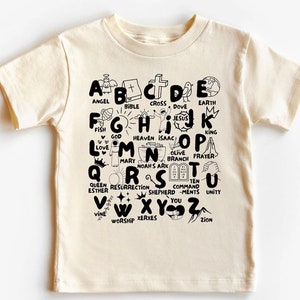 Biblical Alphabet Shirt, Kid bible shirt, faith shirt for kids, Bible ABCs