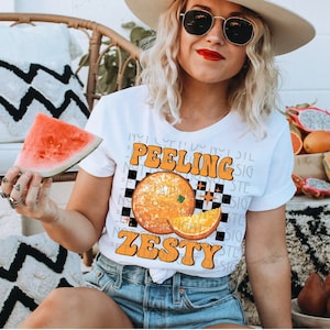 Peeling Zesty, orange shirt, summer fruit shirt , orange humor shirt