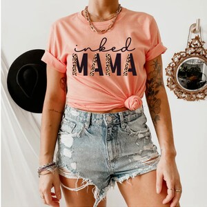 Inked Mama Shirt, leopard boho mom shirt,