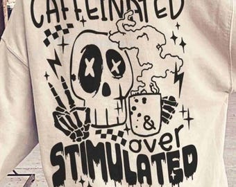 under caffeinated over stimulated with pocket shirt, more coffee please shirt, coffee shirt with pocket