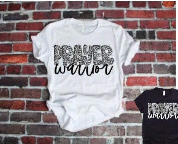 Prayer Warrior Leopard Shirt, faith based tee, prayer warrior tee, leopard shirt