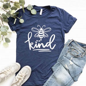 bee kind shirt, bumblebee shirt, distressed spring tee, kindness shirt, gift for kind friend