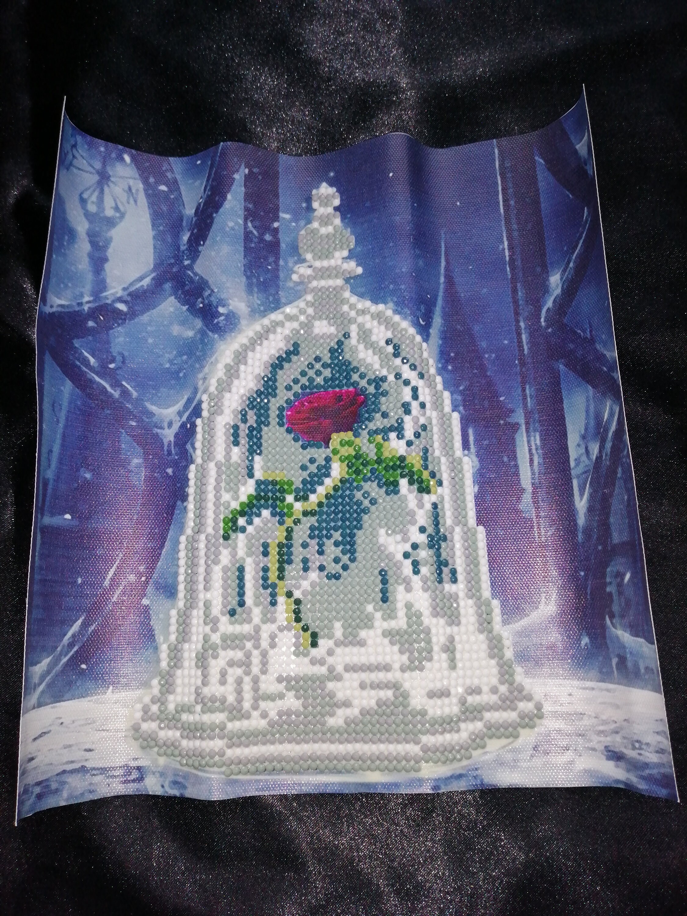 Completed Beauty and The Beast Rose Diamond Painting | Etsy