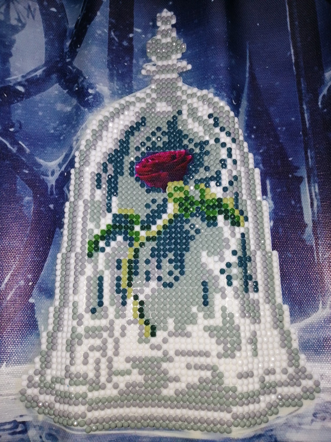 Completed Beauty and the Beast Rose Diamond Painting | Etsy