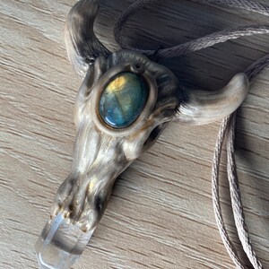 Polymerclay skull amulet