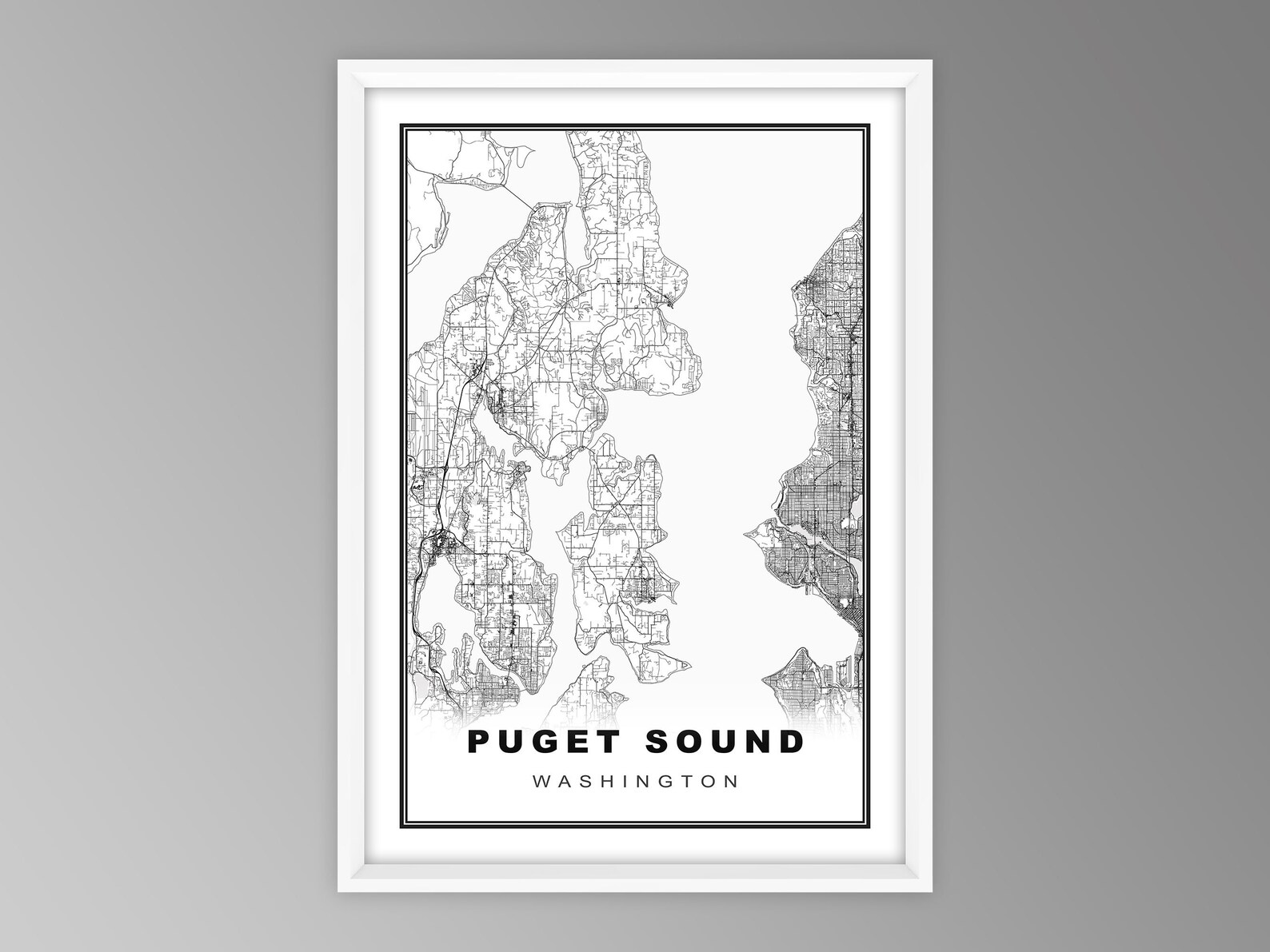 Puget Sound Map Print Puget Sound Wall Art Puget Sound | Etsy