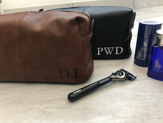 Herren Kunstleder Kulturtasche Reisetasche Kosmetiktasche