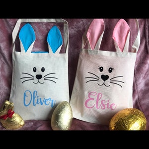 Personalised Easter Bunny Bag - Cotton Bag - Easter Egg Bag - Gift - Chocolate Egg - Treasure Hunt