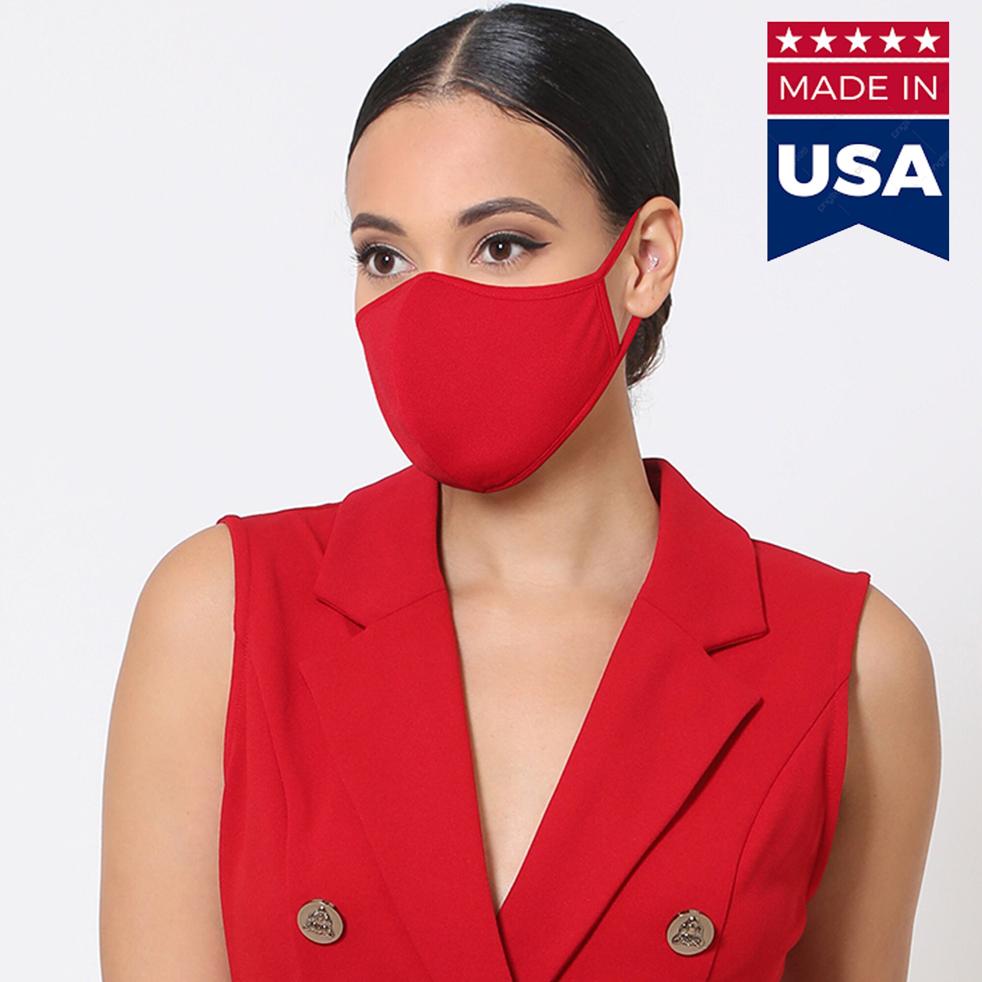 MADE IN USA Face mask 3D fashion red Color quality washable Etsy