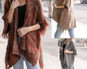Cozy Me Marled Knit Collared Ruana Fall Shawl Autumn Shawl Autumn Sweater Fall Sweater Wrap Fall Kimono