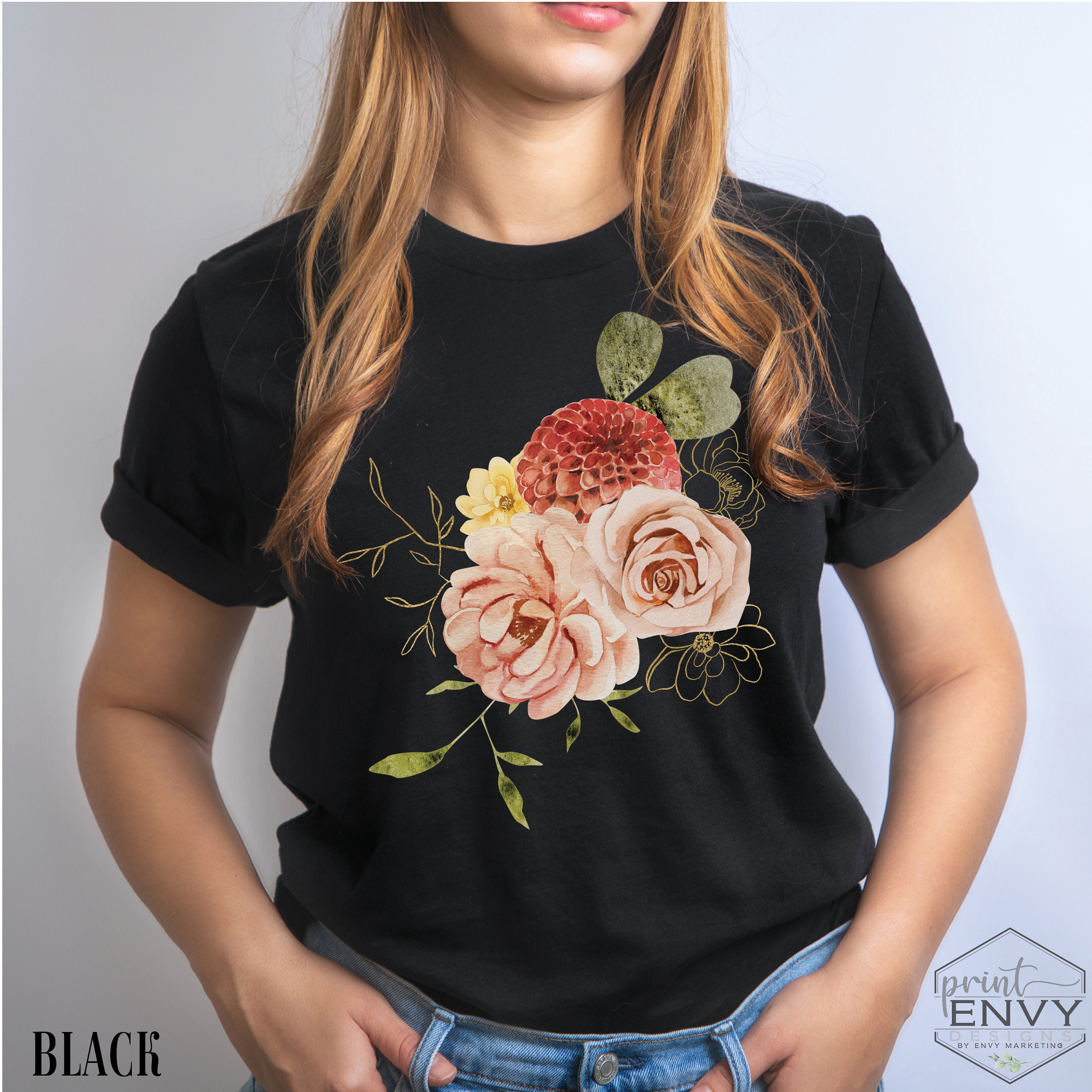 Vintage watercolor flower shirt flower t-shirt botanical | Etsy