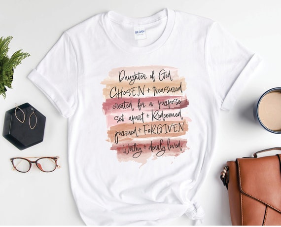 Womens Christian Shirts Daughter of God Shirt Watercolor | Etsy