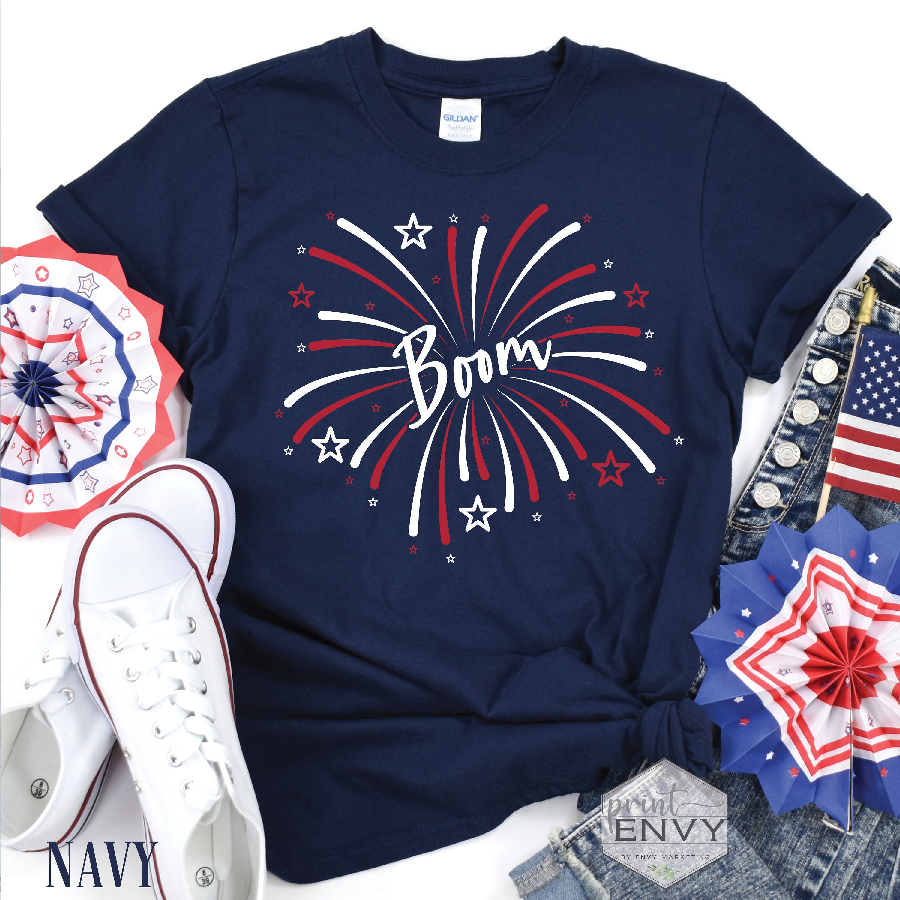 Boom Fireworks Shirt 4th of July Shirt Fourth of July Shirt Etsy
