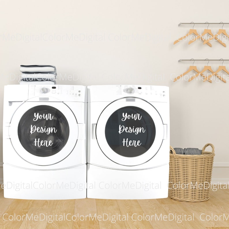 Washer and dryer mockup laundry room mockup for your